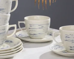WYPRZEDAŻ! CHODZIEŻ CITY CT22 BORÓWKOWY KREM Serwis kawowy 24 el / 12 osób / porcelana