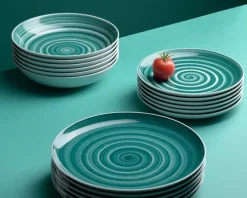 WYPRZEDAŻ! CHODZIEŻ CITY CT32 SZAŁWIA Serwis obiadowy 18 el / 6 osób / porcelana