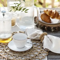 WYPRZEDAŻ! CHODZIEŻ CITY CT00 ŻYWIOŁY Spodek do filiżanki 250 ml / 7 szt. / CHŁODNY POWIEW / porcelana