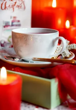 WYPRZEDAŻ! CHODZIEŻ YVETTE G629 ŚNIEŻYNKI Zestaw kawowy 10 el / 5 osób / porcelana