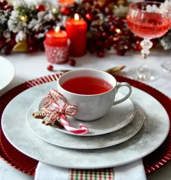 WYPRZEDAŻ! CHODZIEŻ YVETTE G629 ŚNIEŻYNKI Zestaw kawowy 10 el / 5 osób / porcelana