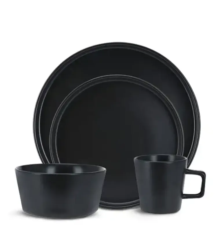 WYPRZEDAŻ! EXCELLENT HOUSEWARE Komplet 4 kubków / czarny / ceramika