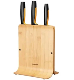 WYPRZEDAŻ! FISKARS FUNCTIONAL FORM 1057553 Komplet 3 noży w bloku bambusowym