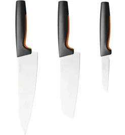 WYPRZEDAŻ! FISKARS FUNCTIONAL FORM 1057553 Komplet 3 noży w bloku bambusowym