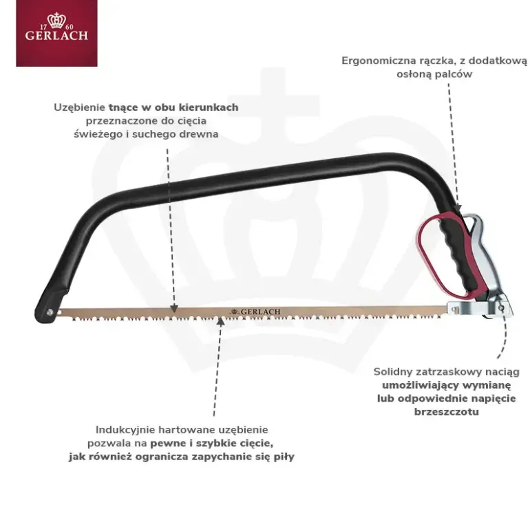 WYPRZEDAŻ! GERLACH OGRÓD Piła kabłąkowa 24'' / uzębienie hartowane indukcyjnie