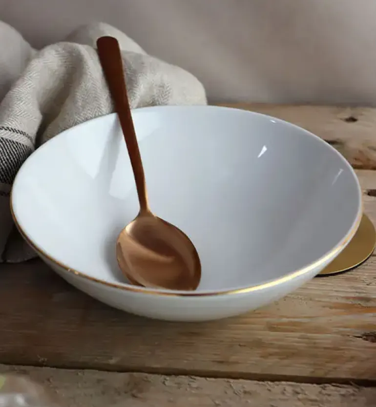 WYPRZEDAŻ! LUBIANA BOSS "WAZA WA-08Z ZŁOTA LINIA" Zestaw 7 talerzy głębokich / porcelana