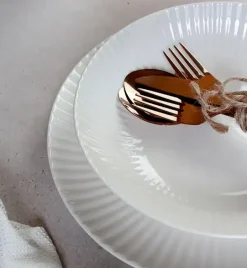 WYPRZEDAŻ! LUBIANA DAISY IVORY Ecru Zestaw 6 talerzy głębokich / porcelana