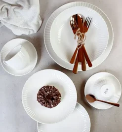 WYPRZEDAŻ! LUBIANA DAISY IVORY Ecru Zestaw 6 talerzy głębokich / porcelana