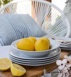 WYPRZEDAŻ! LUBIANA ETO MODERN BIAŁY Serwis obiadowy 36 el / 12 osób / porcelana dekorowana