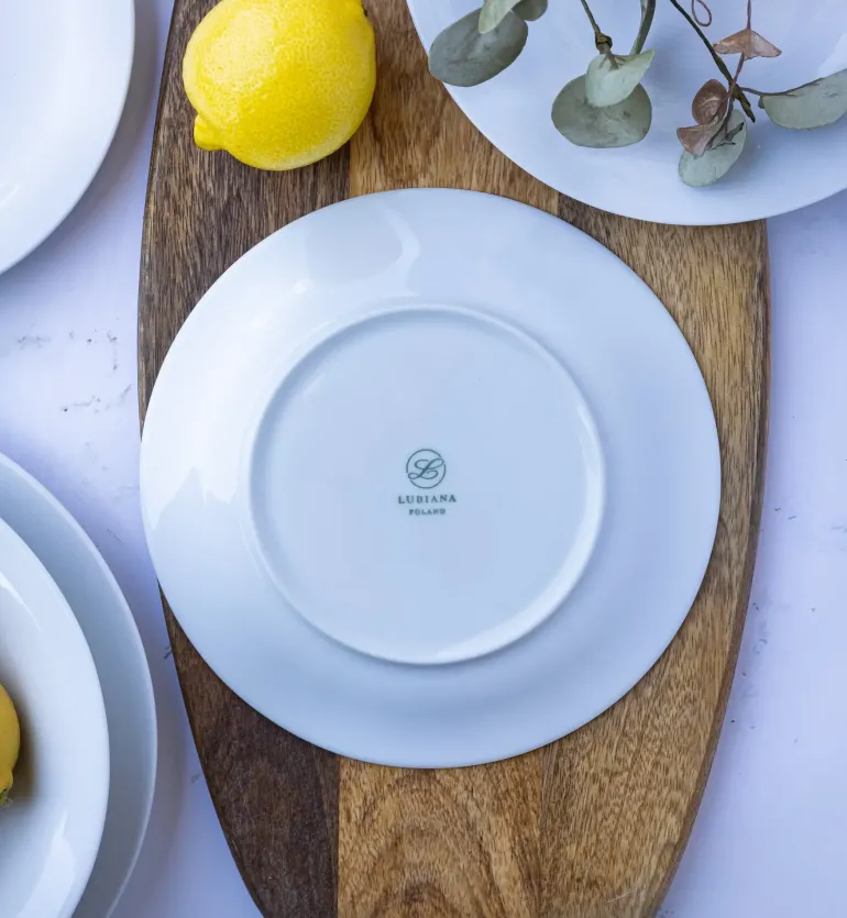WYPRZEDAŻ! LUBIANA ETO MODERN BIAŁY Serwis obiadowy 36 el / 12 osób / porcelana dekorowana