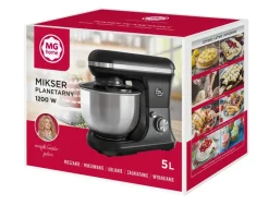 WYPRZEDAŻ! MG HOME Mikser planetarny 5 l z misą i 3 końcówkami / 1200 W / 5 funkcji
