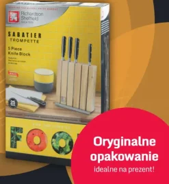 WYPRZEDAŻ! RICHARDSON SHEFFIELD Noże kuchenne Sabatier trompette 5 el w bloku / nitowana rękojeść / stal nierdzewna