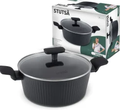 WYPRZEDAŻ! STUTSA VARMA Garnek 4 L z pokrywką 24 cm / nieprzywierająca powłoka non stick