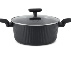 WYPRZEDAŻ! STUTSA VARMA Garnek 4 L z pokrywką 24 cm / nieprzywierająca powłoka non stick
