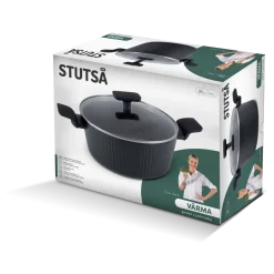 WYPRZEDAŻ! STUTSA VARMA Garnek 4 L z pokrywką 24 cm / nieprzywierająca powłoka non stick