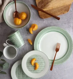 WYPRZEDAŻ! WATERSIDE SAGE HERRINGBONE Serwis obiadowo-kawowy 32 el / 8 osób / porcelana