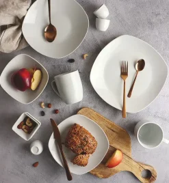 WYPRZEDAŻ! WATERSIDE SIMPLY WHITE Komplet 2 talerzy dla 1 osoby / porcelana