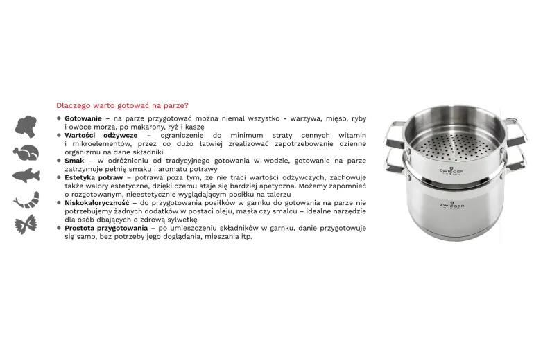 WYPRZEDAŻ! ZWIEGER KLASSIKER Komplet garnków z pokrywkami 10 el / stal nierdzewna SS 304 / BRAK POKRYWKI 18 CM W KOMPLECIE