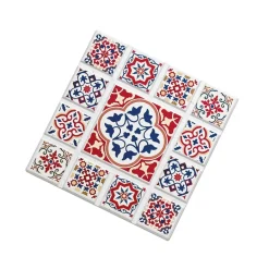 ZASSENHAUS | Agadir | podkładka, ceramika/korek, 16 x 16 cm, kwiat