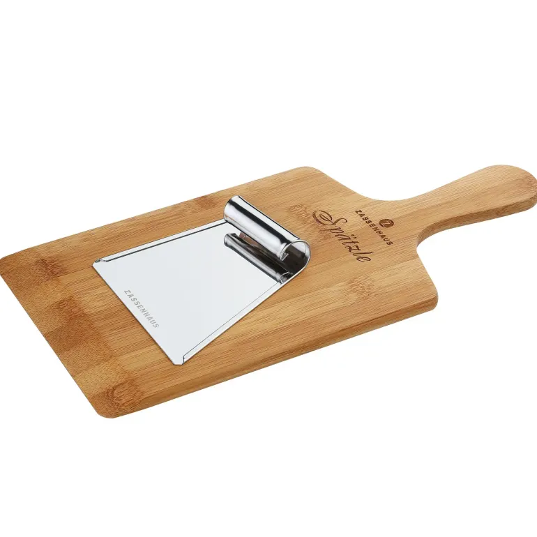 ZASSENHAUS | Eco Line | bambusowa deska do lanych klusek ze stalowym drapakiem, 34x16x0,9 cm