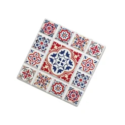 ZASSENHAUS | Marrakesch | podkładka pod szklankę, ceramika/korek, 11 x 11 cm, kwiat