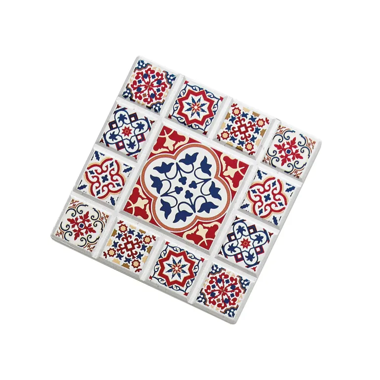 ZASSENHAUS | Marrakesch | podkładka pod szklankę, ceramika/korek, 11 x 11 cm, kwiat