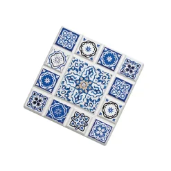 ZASSENHAUS | Marrakesch | podkładka pod szklankę, ceramika/korek, 11 x 11 cm, krzyż