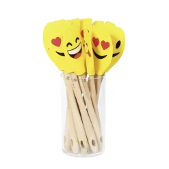 ZASSENHAUS | Smiley | szpatułka do ciasta, silikon/drewno bukowe, różne wzory, 30,5 cm