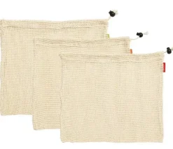 ZASSENHAUS Wielorazowe woreczki na warzywa i owoce / 3 sztuki / 33 x 30 c m