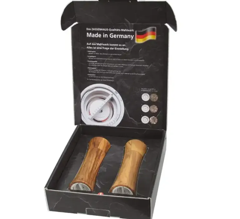 ZASSENHAUS Zestaw 2 młynków do soli i pieprzu ⌀ 5,5×18 cm FRANKFURT naturalny / FreeForm