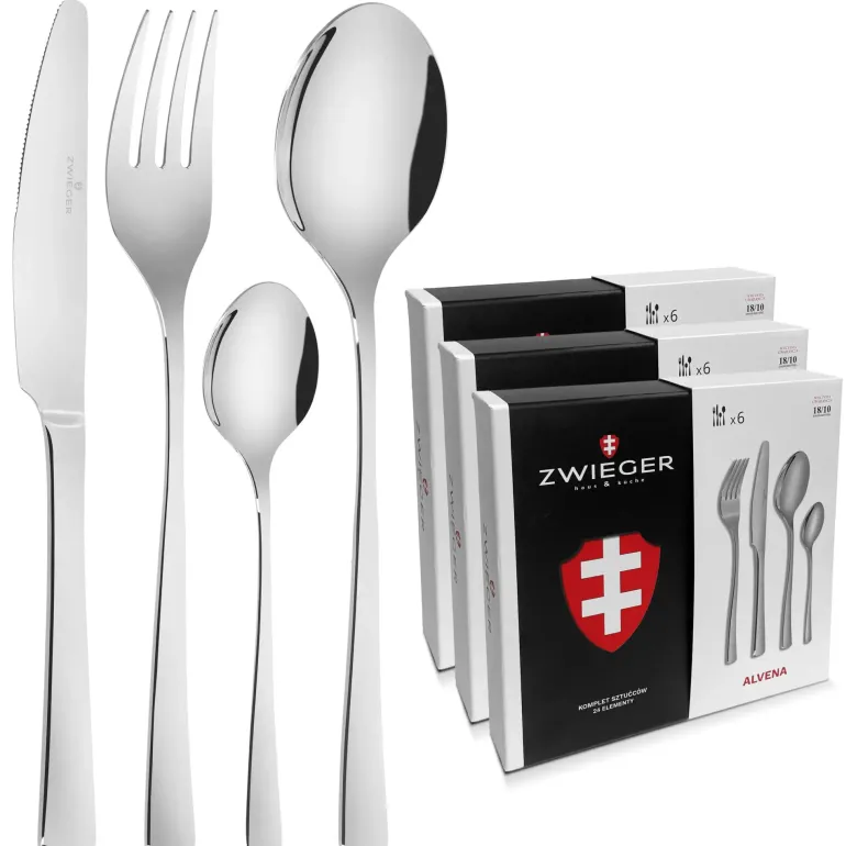 ZWIEGER ALVENA Sztućce Komplet 72 elementy dla 18 osób - stal 18/10