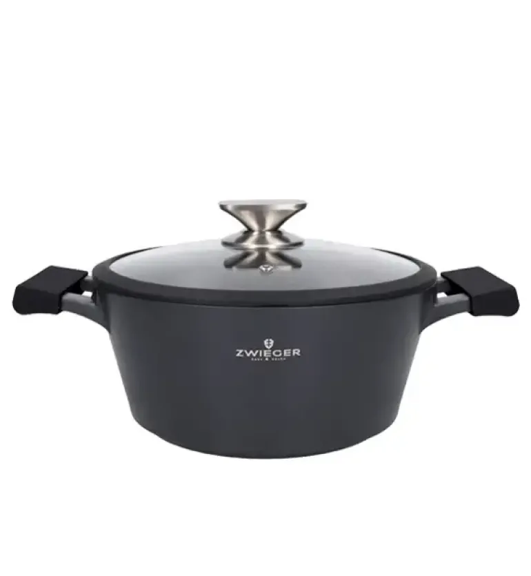 ZWIEGER BLACK STONE Garnek 3,6 l z pokrywką 24 cm GREBLON non-stick