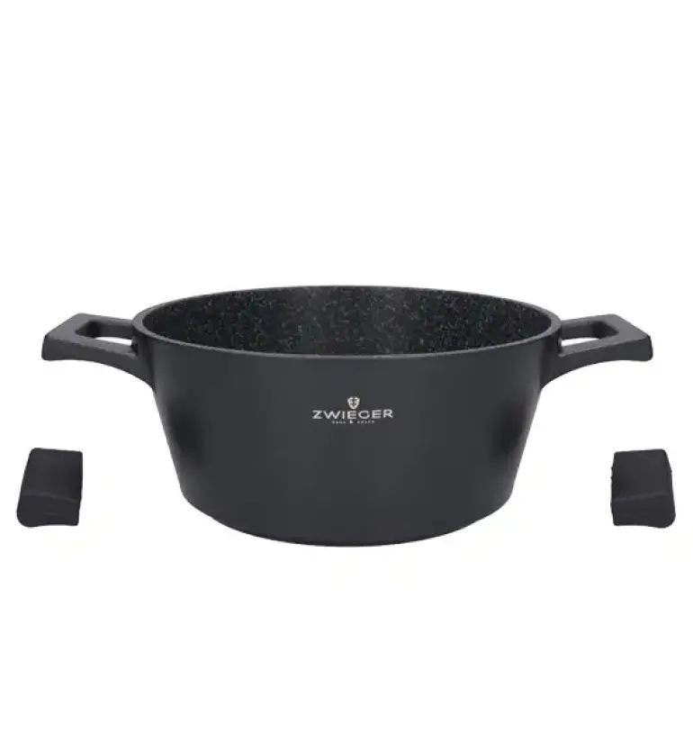 ZWIEGER BLACK STONE Garnek 3,6 l z pokrywką 24 cm GREBLON non-stick