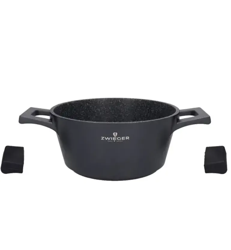 ZWIEGER BLACK STONE Garnek 2,1 l z pokrywką 20 cm GREBLON non-stick