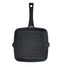 ZWIEGER BLACK STONE Komplet patelni 24, 28 cm + Patelnia grillowa 28 cm + Pokrywki / GREBLON non-stick
