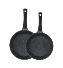 ZWIEGER BLACK STONE Komplet patelni uniwersalnych 24 + 28 cm / GREBLON non-stick