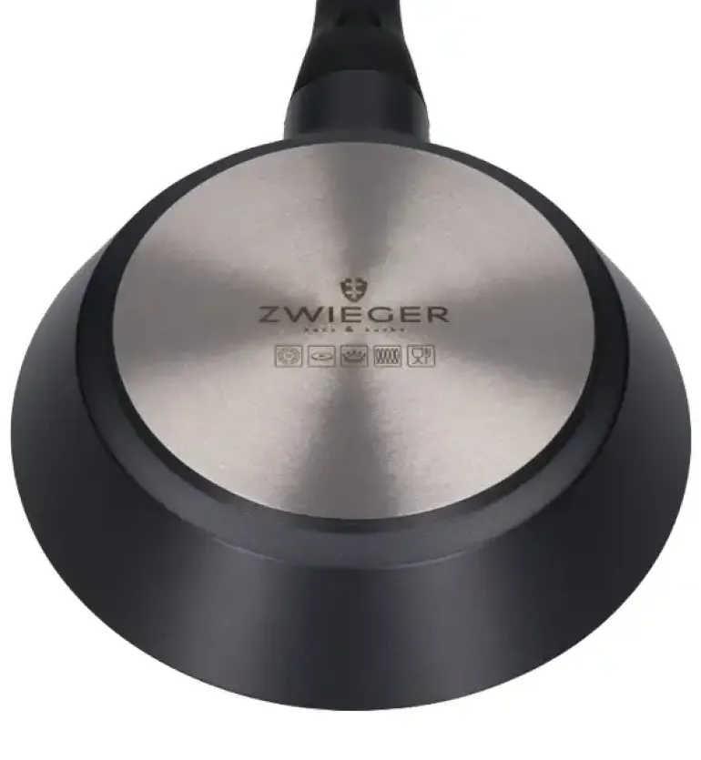 ZWIEGER BLACK STONE Komplet patelni 20, 24, 28 cm + Patelnia grillowa 28 cm / GREBLON non-stick