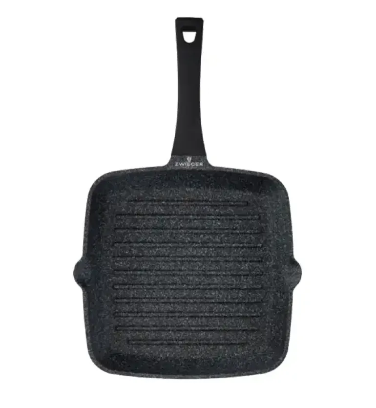 ZWIEGER BLACK STONE Komplet patelni 24, 28 cm + Patelnia grillowa 28 cm / GREBLON non-stick