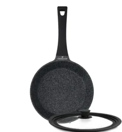 ZWIEGER BLACK STONE Patelnia 20 cm + Pokrywka uniwersalna Tadar / GREBLON non-stick