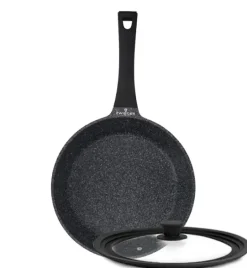ZWIEGER BLACK STONE Patelnia 24 cm + Pokrywka uniwersalna Tadar / GREBLON non-stick