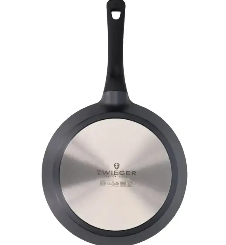 ZWIEGER BLACK STONE Zestaw garnków z pokrywkami 20, 24, 28 cm + Rondel 16 cm + Patelnie 20, 28 cm + Brytfanna VERON + Pokrywki silikonowe KAIA HOME
