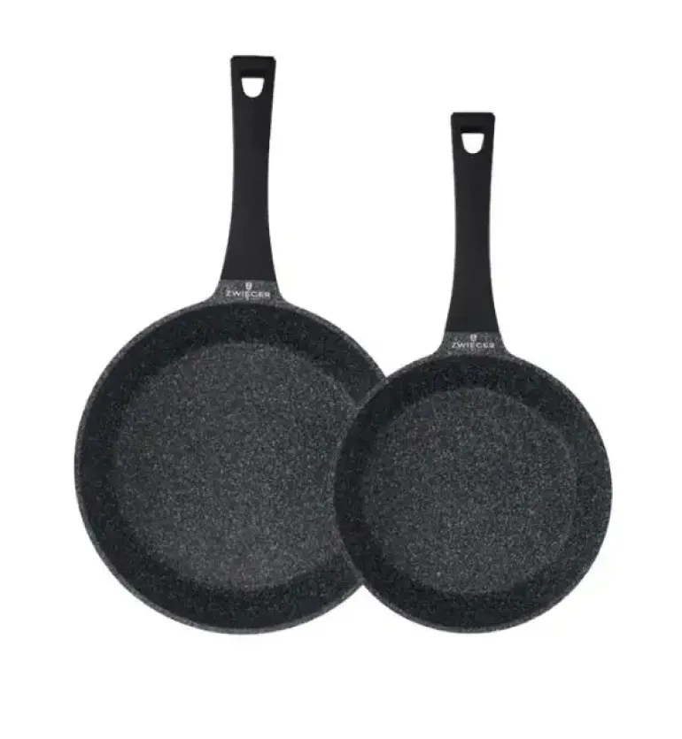 ZWIEGER BLACK STONE Zestaw garnków z pokrywkami 20, 24, 28 cm + Rondel 16 cm + Patelnie 20, 28 cm + Brytfanna VERON