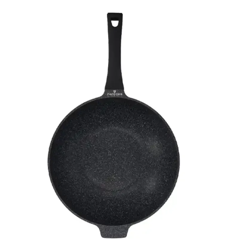 ZWIEGER BLACK STONE Zestaw garnków z pokrywkami 20, 24, 28 cm + Rondel 16 cm + Patelnie 20, 24, 28 cm + Wok 32 cm + Pokrywki Tadar