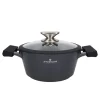 ZWIEGER BLACK STONE Zestaw garnków z pokrywkami 20, 24, 28 cm + Rondel 16 cm + Patelnie 20, 24, 28 cm + Brytfanna VERON + Pokrywki silikonowe KAIA HOME