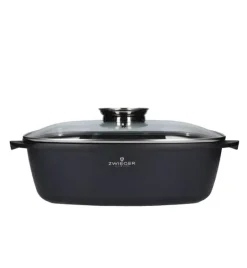 ZWIEGER BLACK STONE Zestaw garnków z pokrywkami 20, 24, 28 cm + Brytfanna 32 cm / GREBLON non-stick