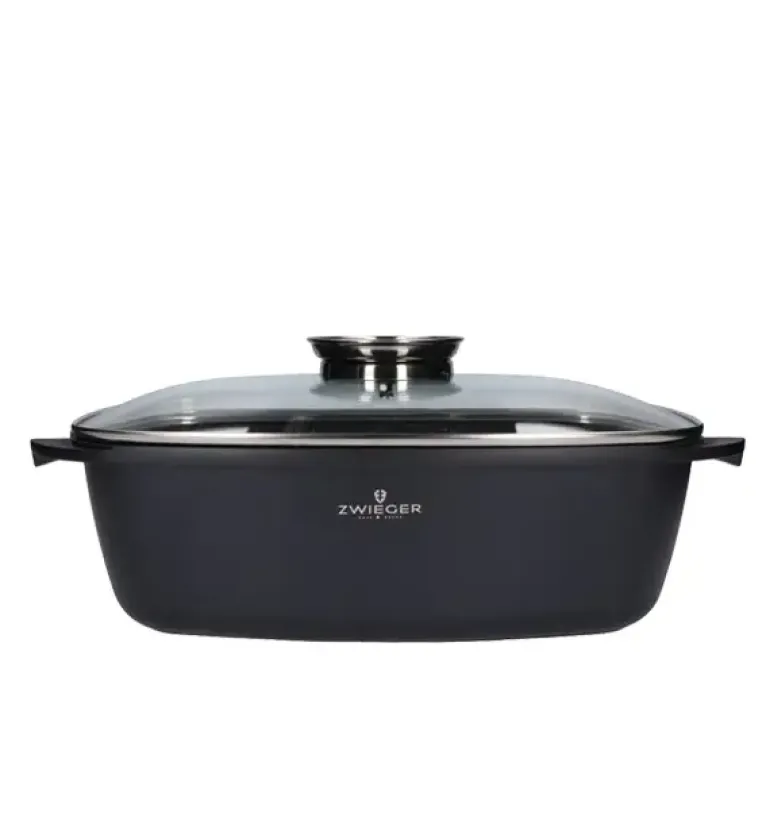 ZWIEGER BLACK STONE Zestaw garnków z pokrywkami 20, 24, 28 cm + Brytfanna 32 cm / GREBLON non-stick