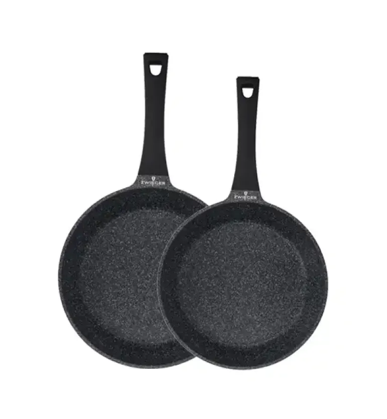 ZWIEGER BLACK STONE Zestaw garnków z pokrywkami 24, 28 cm + Patelnie 24, 28 cm + Pokrywka uniwersalna Tadar