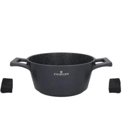 ZWIEGER BLACK STONE Zestaw garnków z pokrywkami 24, 28 cm + Patelnie 24, 28 cm + Pokrywka uniwersalna Tadar