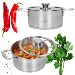 ZWIEGER CALDO Garnek 2,6 l z pokrywką 20 cm całostalowy
