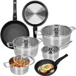 ZWIEGER CALDO Komplet garnki z pokrywkami 8 el + Patelnie 20, 24, 28 cm